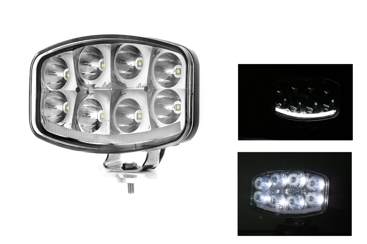 64W LED ЛЕД Фар Халоген Лампа с Три Функции Неон Neon Ефект 12V - 24V Бяла светлина 6500LM