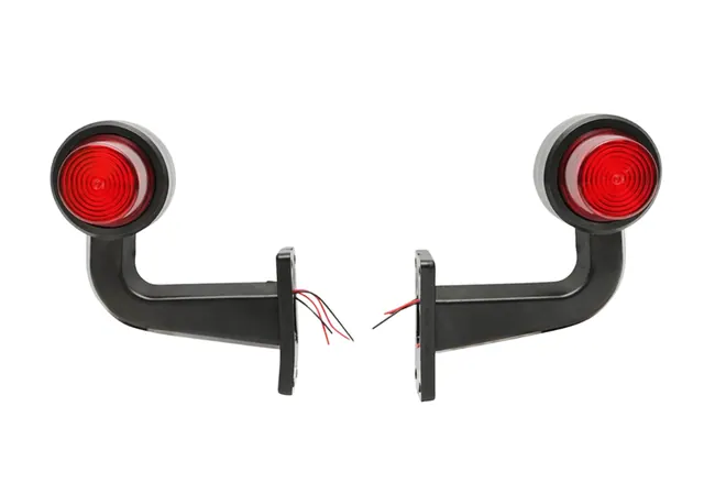 Комплект LED Габаритни светлини тип рогче - Червени 160мм 12V-24V