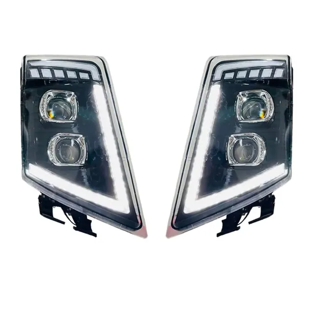 Комплект LED Фарове с DRL дневна светлина къси-дълги, мигач за камион Volvo FH13 FH16 FM460 FH500 - 24V