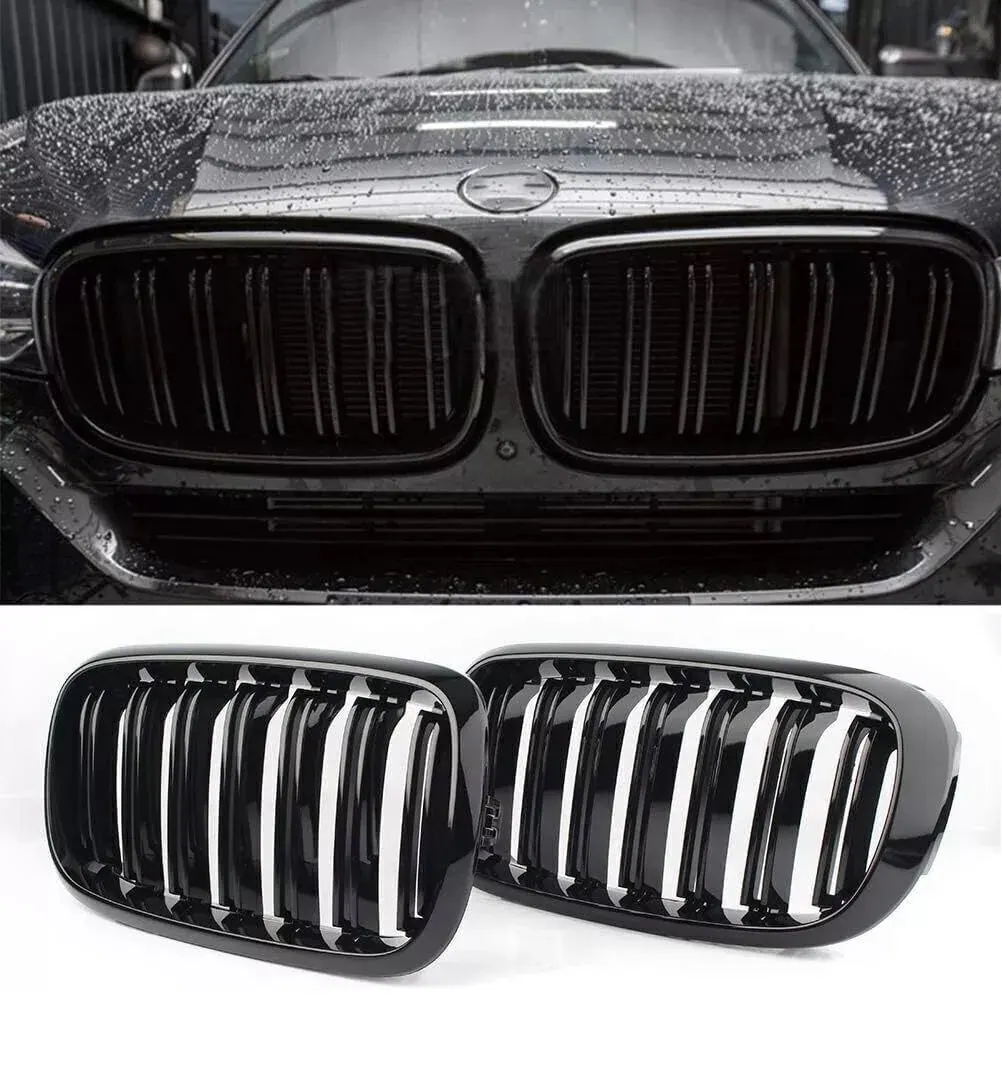 Двойни Бъбреци Решетки За BMW X5 X6 F15 F85 F16 F86 2014+ Черен Гланц Лак